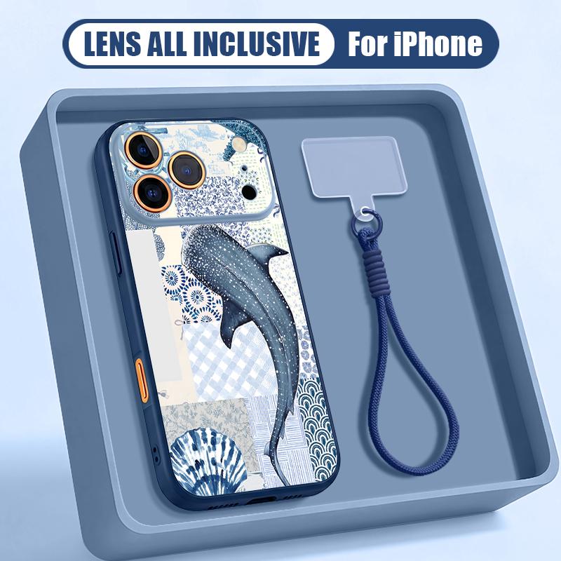 Turtle Fish Print Hand Strap Case For iPhone 17 Pro Max iPhone 16 15 14 13 Pro Max Magnetic For Magsafe Hybrid TPU+PC Matte Cover