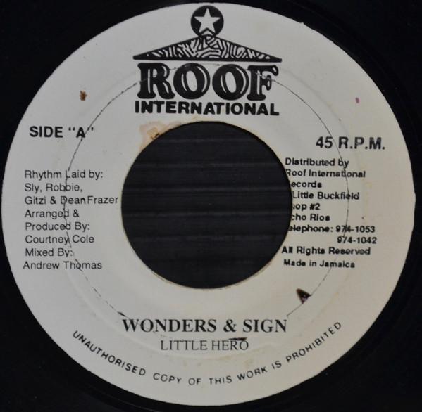 

7inch Record LITTLE HERO - Wonders & Sign NONE Roof Internatio Jamaica Reggae, Ska & Dub Used