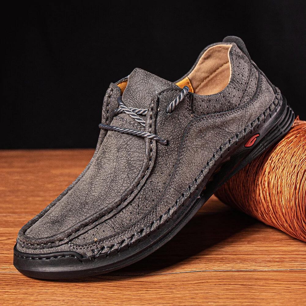 2024 Men's Retro Stitching Shoes: Spring & Autumn, Large Sizes 38-48