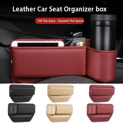 PU Leer Auto Stoel Opening Organizer Multifunctionele Console Spleetvuller Zijdelingse Opbergdoos met Bekerhouder Auto Interieur Opberg Poc