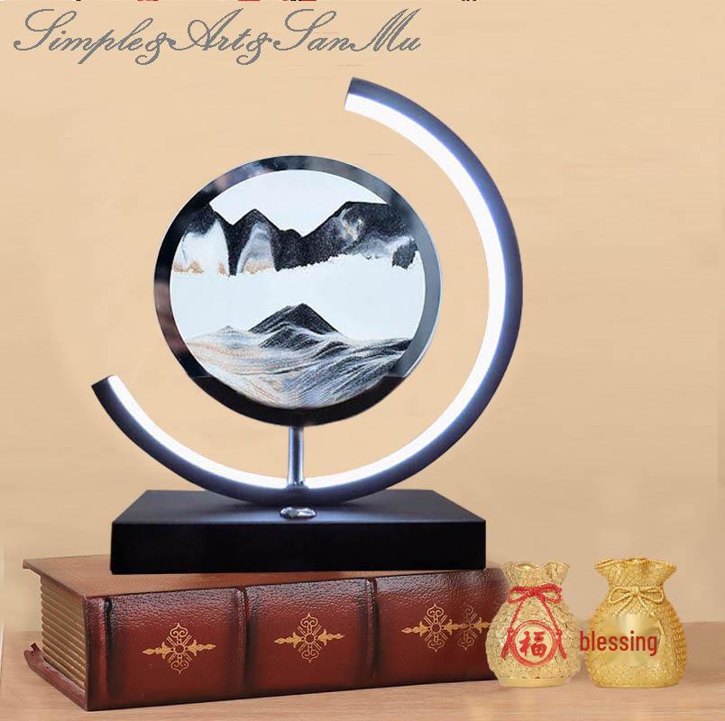 DIY Quicksand Table Lamp - Creative Atmosphere Light with Dynamic Painting and Smart Night Light