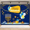 Rosh Hanukkah Fotobakgrunn Borddekking Tallerkener Frukt Lysestake Lys Brød Babyportrett Festival Fest Foto Bakgrunn