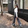 Korean Bow Print Flared Sweatpants - Plus Size Slim Fit Women's Casual Pants for Spring