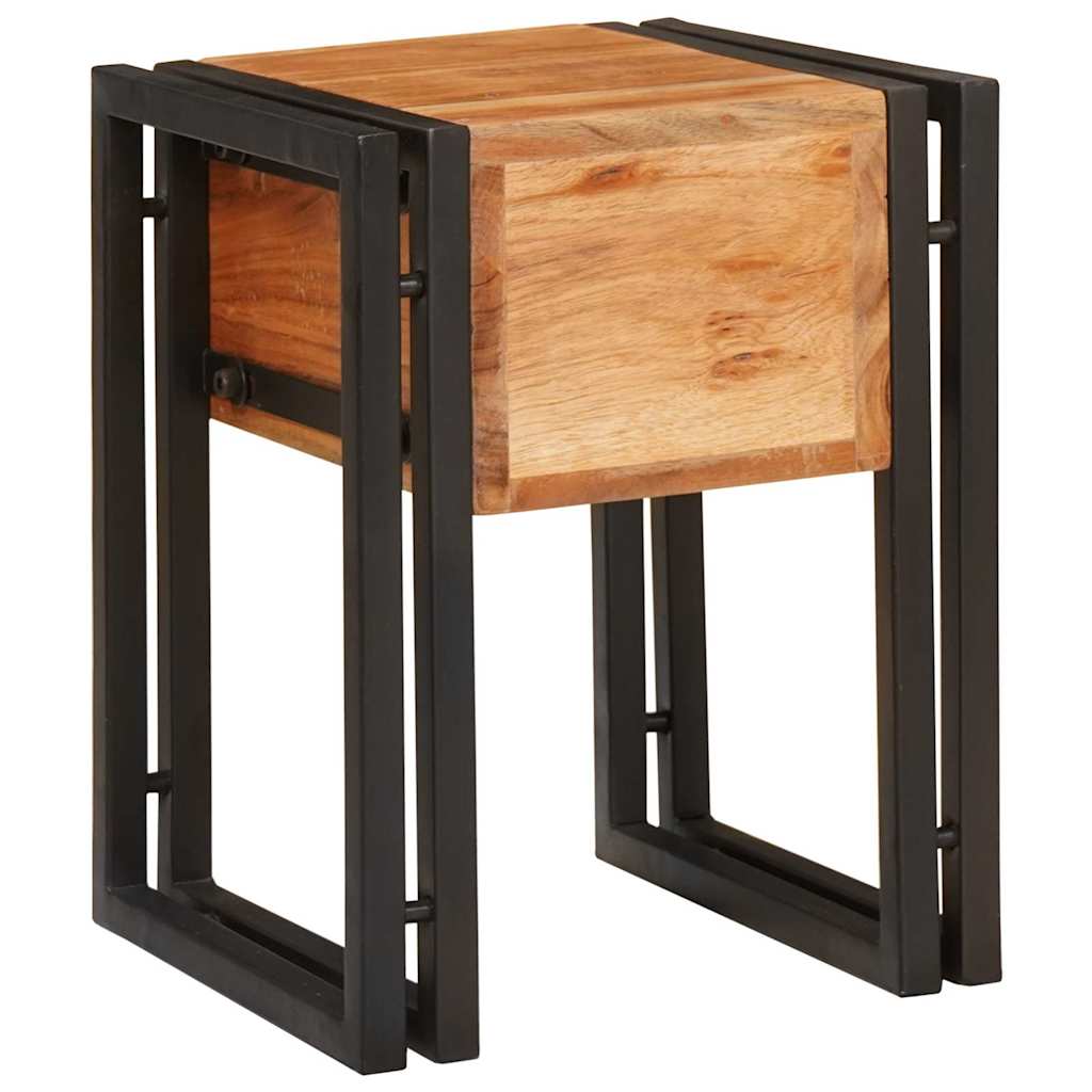 Side Table with Drawers 30 X 30 X 40 Cm Solid Acacia Wood