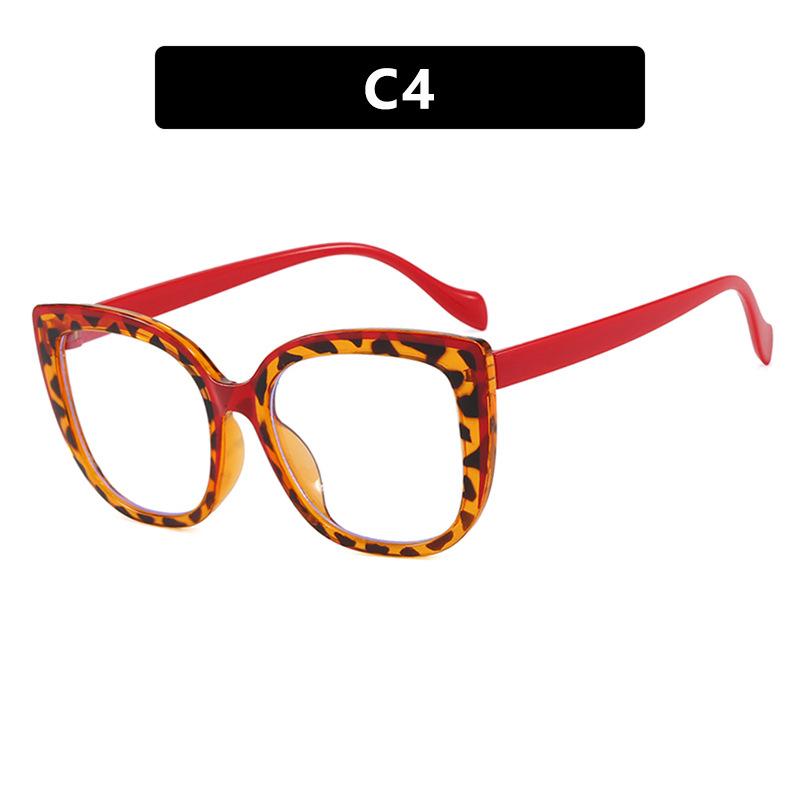 European and American color matching square large frame cat eye anti-blue light glasses frame plain retro glasses frame Internet celebrity fashion