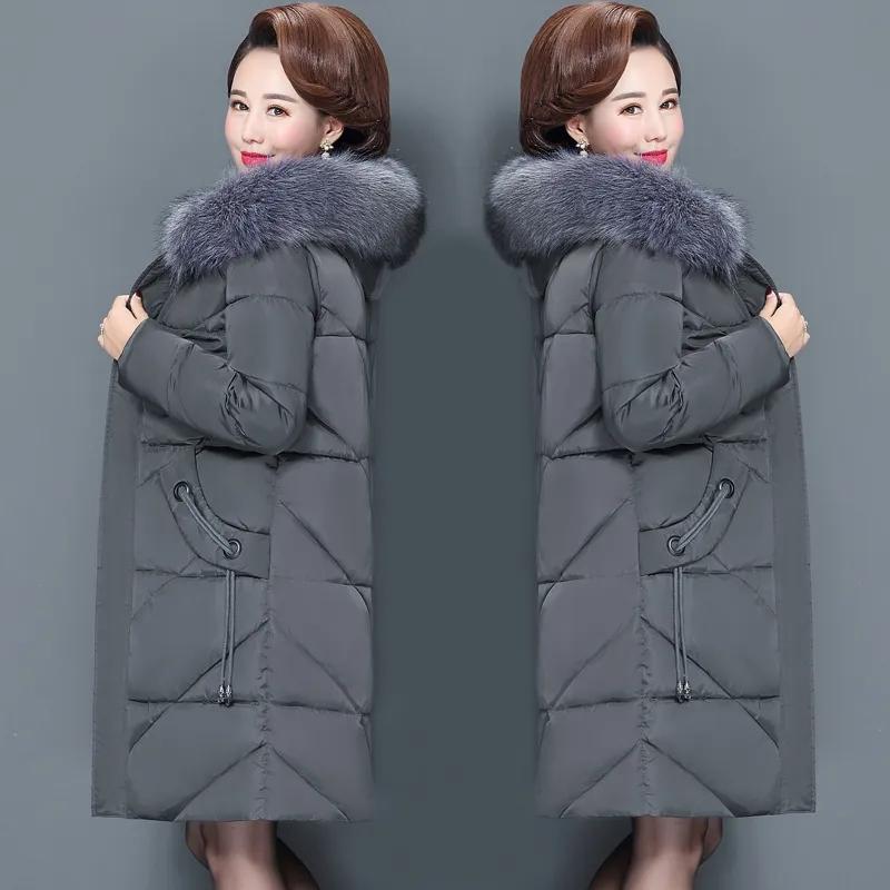 Middle-aged Women's Winter Cotton Coat  Mother's Down Jackets Women Winter Cotton Padded Jackets Warm Thick Parkas