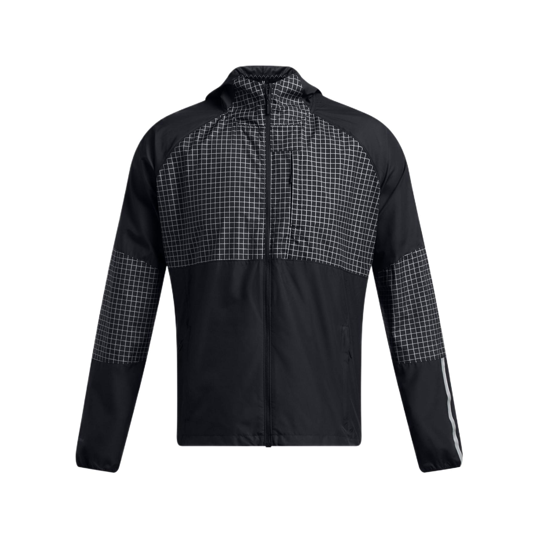 

Under Armour UA Elite Hooded Casual Long Sleeve Jacket Men jackets Black Plaid 1386674-001 XL