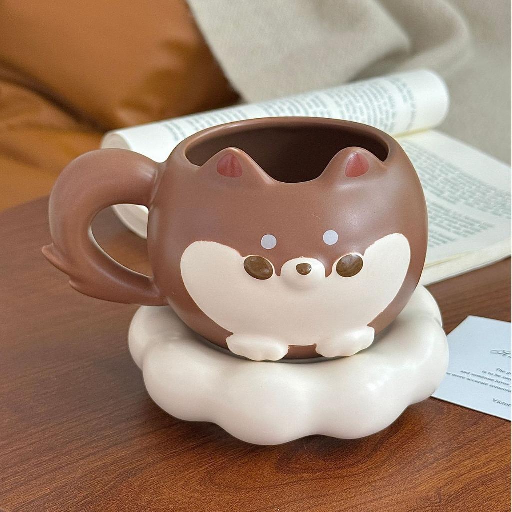 Cute Puppy Ceramic Mugs Home Creativity  High Appearance Level Couple Cups  Office Coffee Cups  Birthday Gifts