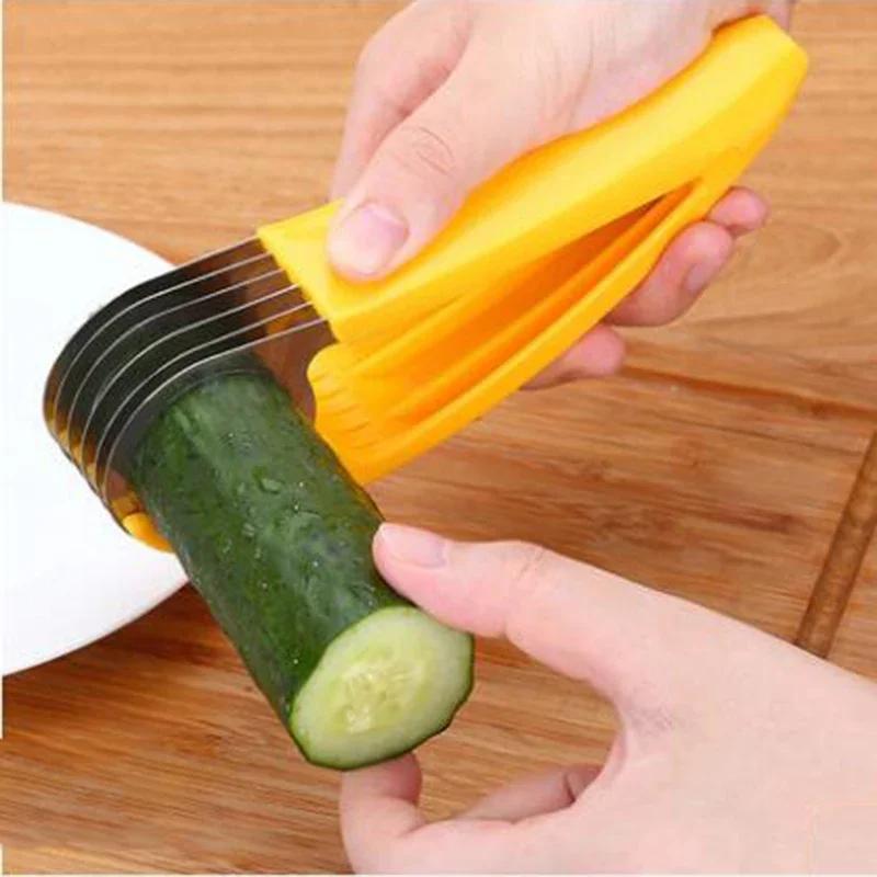 Stainless Steel Banana Cutter: All-in-One Fruit, Vegetable, Sausage Slicer for Salads - Must-Have Kitchen Gadget Kitchen Gadgets