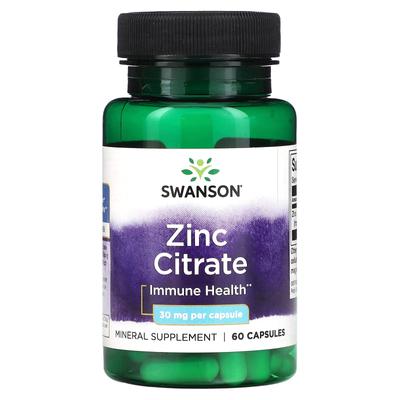 Zinc Citrate, 30 Mg, 60 Capsules