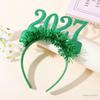 2027 Happy New Year Headband Christmas Numbers Headbands Glitter Sequins Hair Hoop Eve Party Hair Bands Party Props