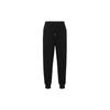 Solid Color Logo Mid-Waist Cuffed Knit Sports Pants Men Bottoms Deep-Black F11M415601F-BK