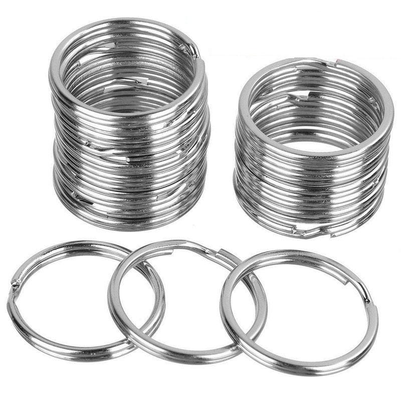 50 Stück Silberbeschichtete Metall Leere Schlüsselanhänger Schlüsselanhänger Sprengring Schlüsselanhänger Schlüsselhalter Ringe Damen Herren DIY Schlüsselanhänger Schlüssel Zubehör