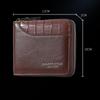 Vintage Men's Short Wallet PU Leather Zipper Folding Wallets Splicing Stone Pattern Large Capacity Coin Purse Multi Card Holder