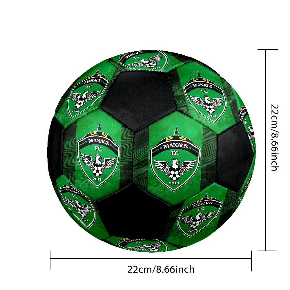 Manaus FC Indoor Soccer Ball Colorful All Ages Size 5 Machine Stitched PVC Competition Ready Durable High-Bounce