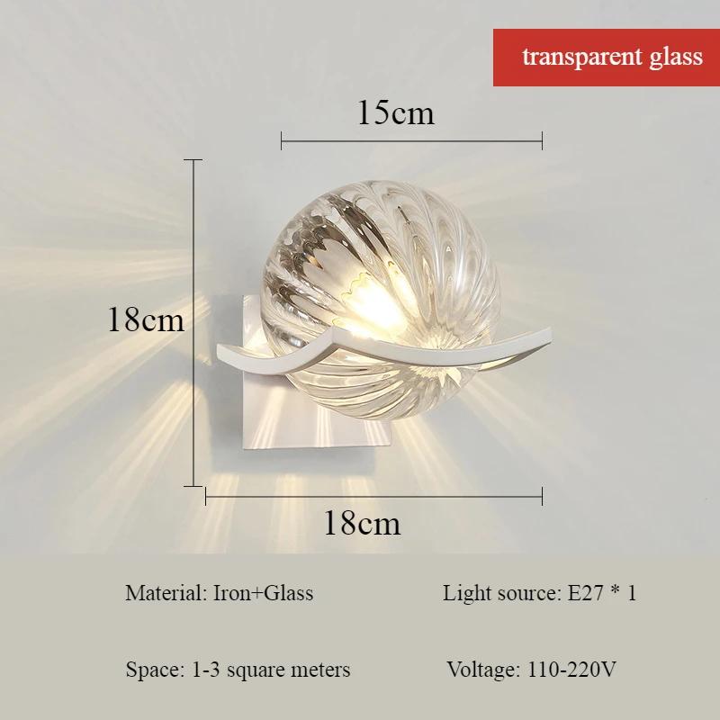 Nordic Minimalism Iron Art Glass Ball Wall Light Bedroom Study Dining Table Corridor Aisle Wall Lamp LED Home Decoration Luster