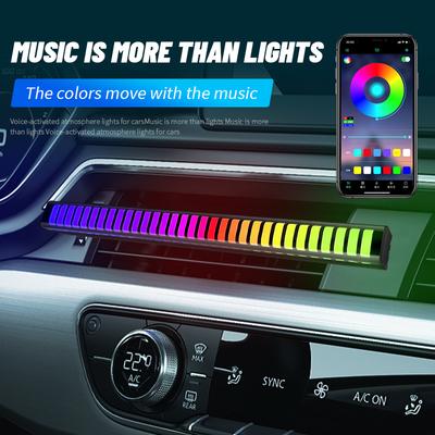 24 LED RGB-Umgebungslicht fürs Auto mit Soundsteuerung und Lufterfrischer – Sprachrhythmus-Pickup-Lampe für Diffusor-Entlüftungsclip, APP-Steuerung