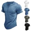 Men Tops Young Style Solid Color Slim Fit V Neck Short Sleeves Summer T-shirt Daily Clothes