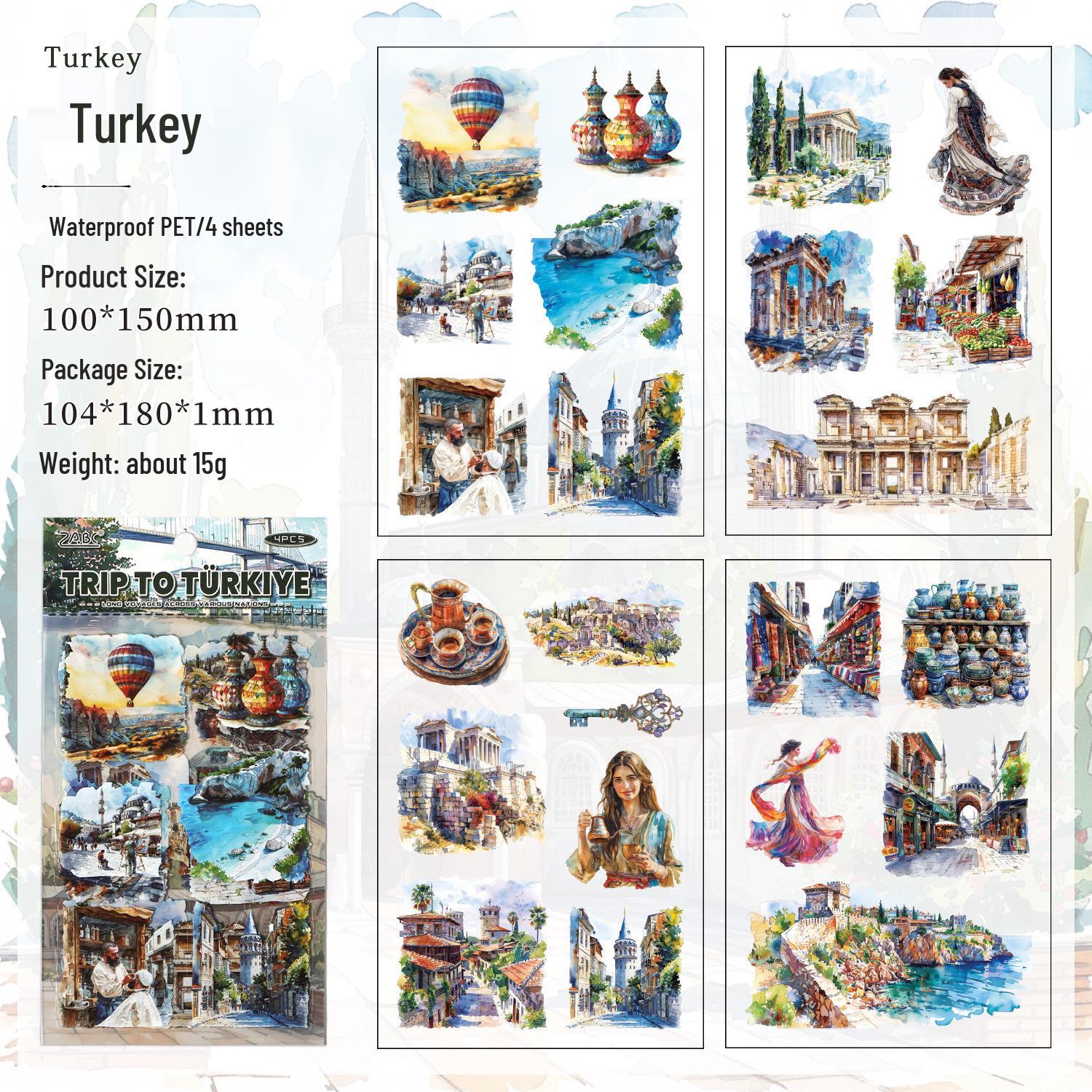 Yue Zhen Lie Guo Long Voyage Waterproof PET Journal Stickers for Kids