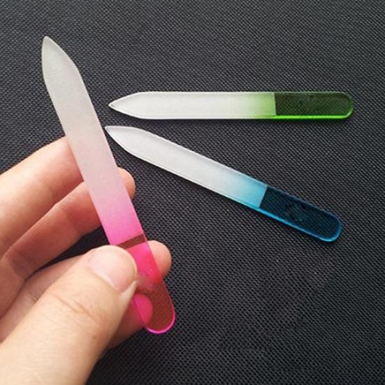 2 Pcs Pro Nail Art Tips Polish UV Gel Glass File Buffing Manicure Tool for Nail Art DIY