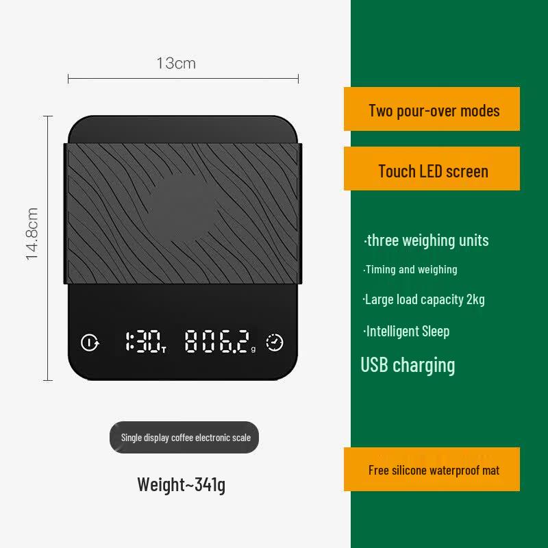 ZISIZ Smart Hand-Pour Coffee Scale with Auto Timer