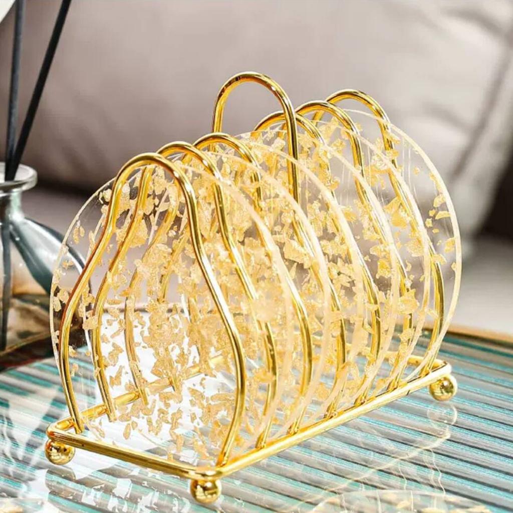 Gold Palette Rack Makeup Palette Organizer Gold Coaster Rack Holder for Nail Polish Foundation Concealer Color Paints Mixing Palette