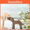 Wooden Family Puppy Carving Ornaments Natural Wood Pet Crafts Gift Sculpture