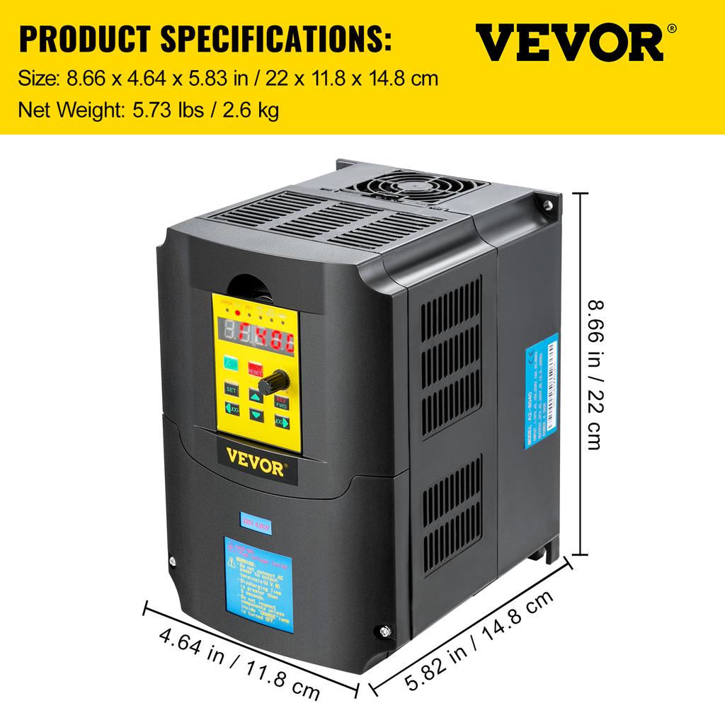 SucceBuy 2.2/3/4/7.5KW VFD Frequency Inverter 110V/220V 1/3P Input 3P Output Variable Frequency Drive CNC Motor Converter