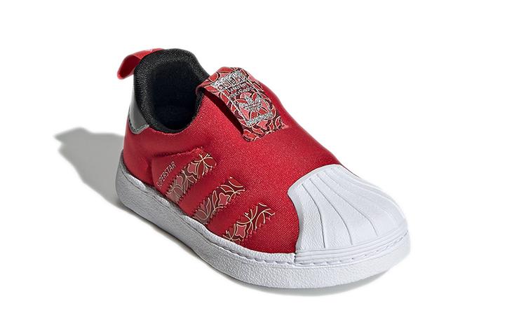 adidas Originals SUPERSTAR 360 Confortables Résistantes à l'abrasion Basse Tige Chaussures de Skateboard Rouge Blanc Bébé et Jeune Enfant GX6338
