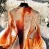 Französisches Kleid für Damen, leicht, luxuriös, schweres Plissee, schmal, langes Design, Swoosh-Druck