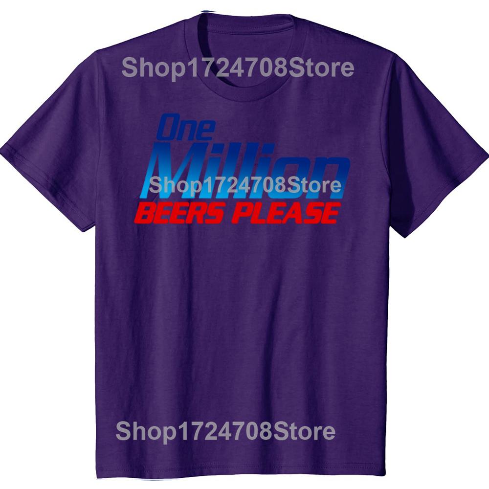 Funny One Million Beers Please Beer Drinking Graphic T-shirts Men Fashion Casual Tshirt 100% Cotton Loose Oversized T Shirt