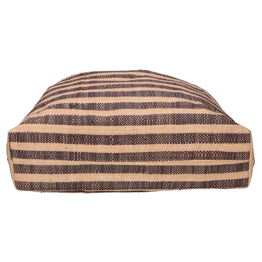 agnes b. MX02-03 Raffia Stripe Tote Bag Natural/Black/YellowUsed