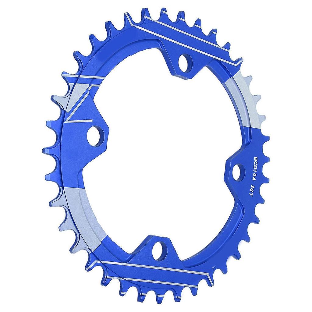 Lebycle 104mm BCD 104mm BCD Round Narrow Wide Chainring Aluminum Alloy 38T Narrow Wide Single Chainring38T Blue