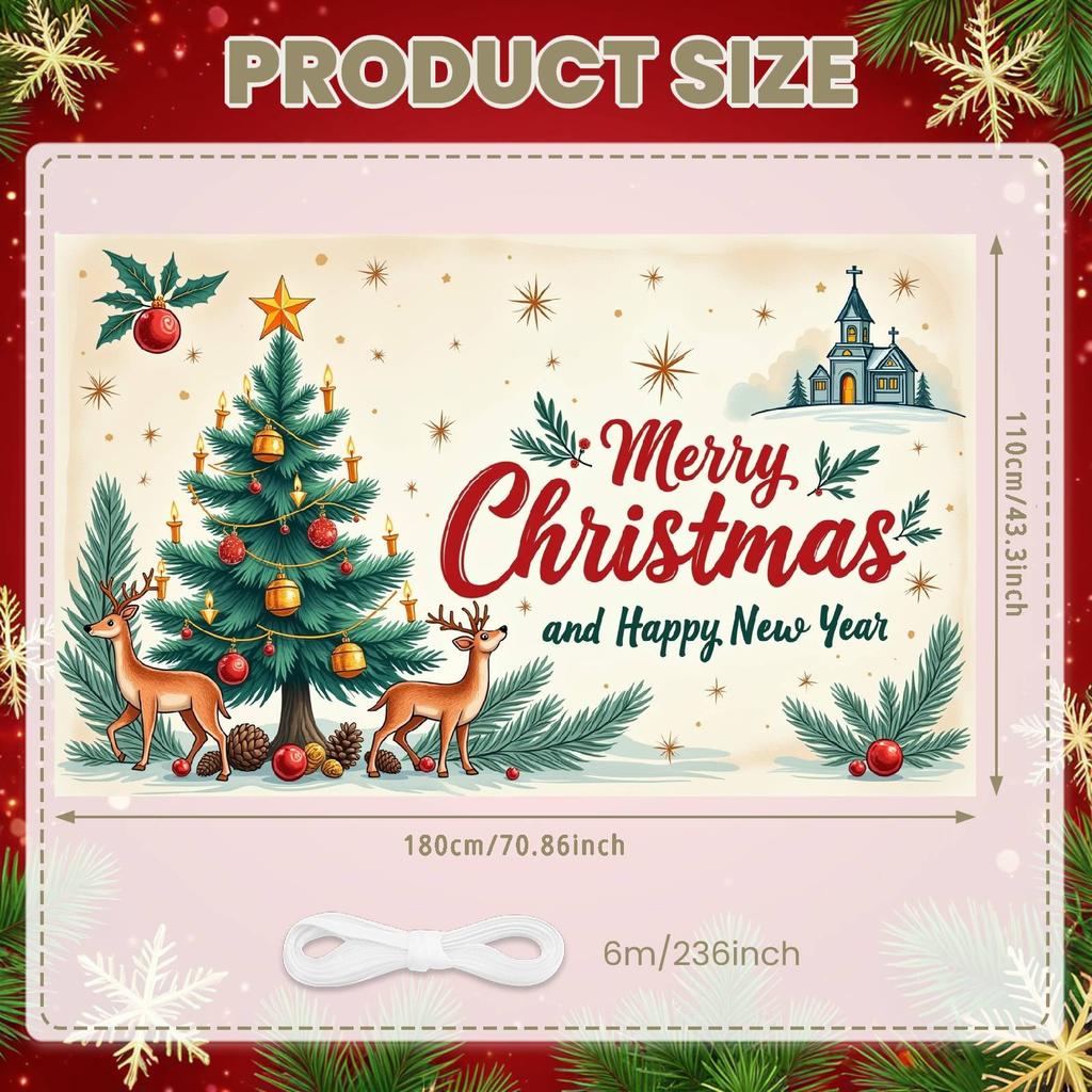 Weihnachtsbanner Rote Schrift Xmas Hintergrund Frohes Neues Jahr Hintergrund Weihnachtsbaum Weihnachtsbaum Display Für Büro Xmas