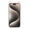 For iPhone 15 Case Star Pattern Cat Ear Design TPU+Acrylic Clear Phone Back Cover