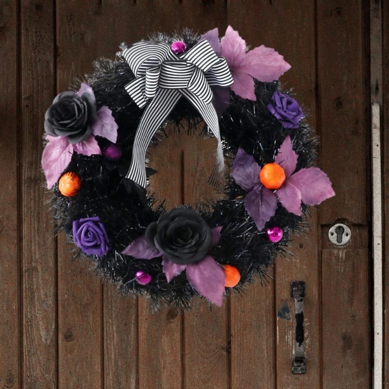 Hanging Wreath for Halloween Festivities Scary Colorful Door Garlands Accessories Party Indoor Outdoor Party Decorations