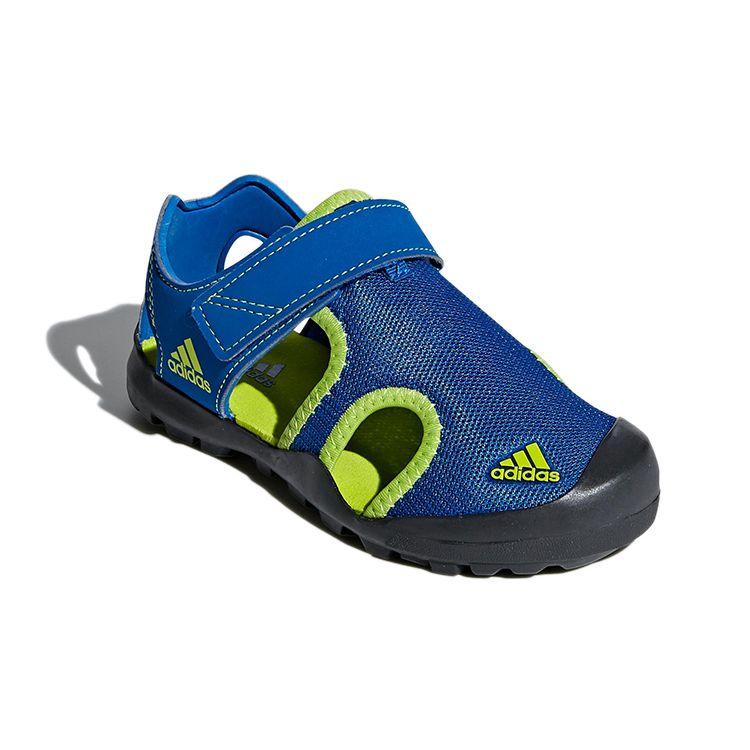 Adidas Captain Toey K Velcro Outdoor Flat Sports Low Top Sandals Kids Sandals Blue Green CM7639