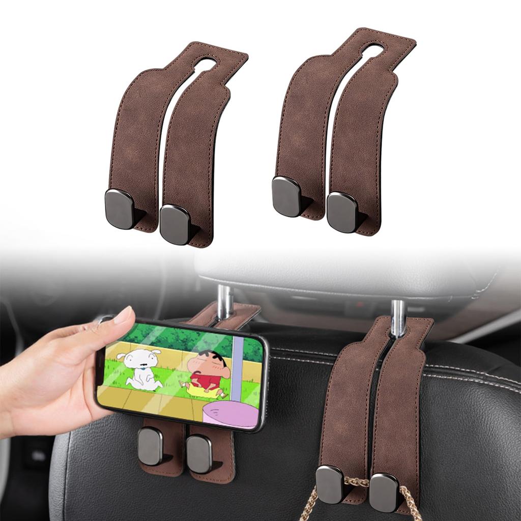 BLUESEATEC Headrest Hook Leather Carefully Selected Leather Metal Car Luggage Storage Hook Hook Seat