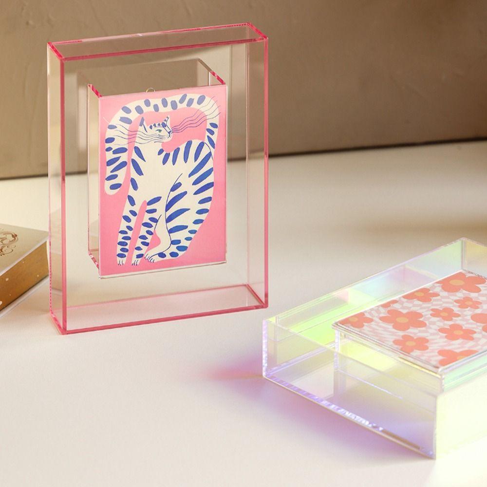 

Acrylic Photo Frame Box Colorful Picture Storage Frames Poster Mounting L синій