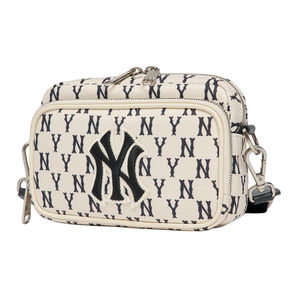 New MLB Monogram Collection Polyester Shoulder Bag, Crossbody Bag Mini Unisex Black White 3ACRS012N-50CRD