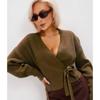 2026 Fall Sexy V-Neck Tie-Up Knit Cardigan - Flattering European & American Women's Coat