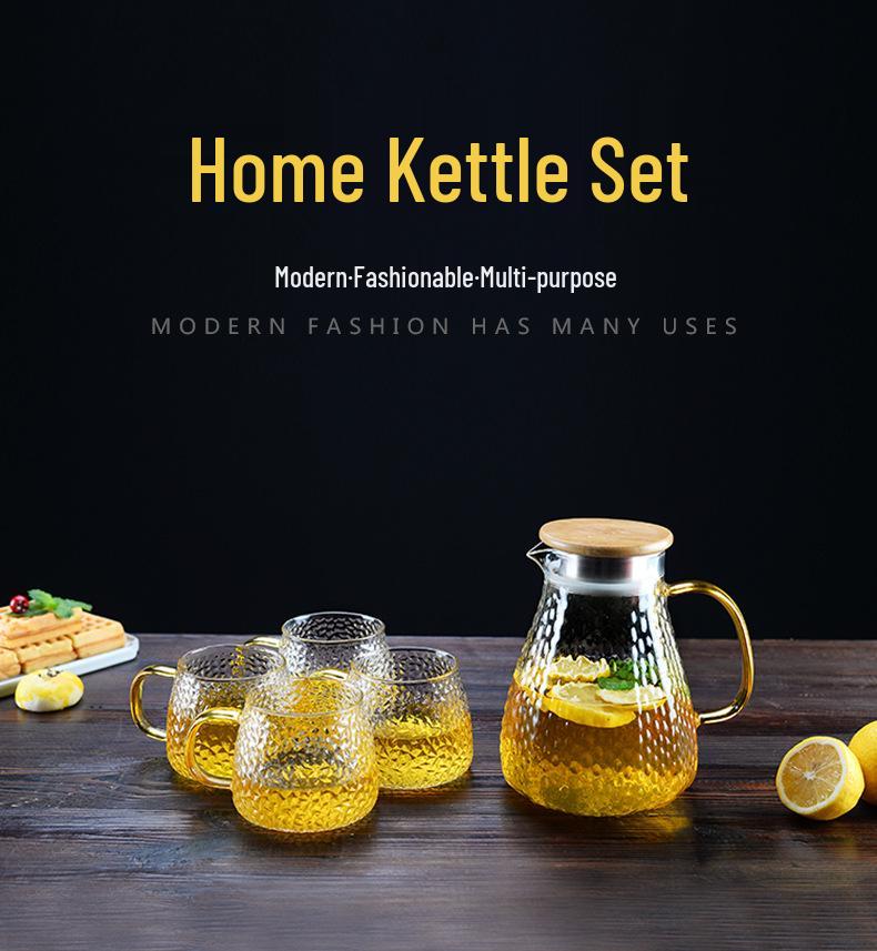 Lux Home Glass Tea Cup: Hammered Texture, Heat-Resistant, Large Capacity