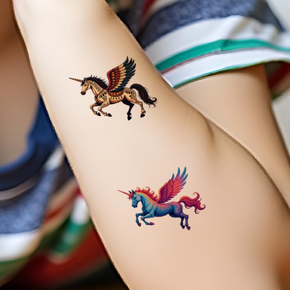 54pz Tatuaggi Temporanei Unicorno Adesivi Carini Cartone Animato Impermeabili Usa e Getta Adesivi per il Corpo Bambini Ragazzi Ragazze Body Art Tatuaggi per le Braccia