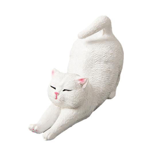 Mini Estatuetas de Gato Fofas Resina Gato Estátua se Esfriando Escultura de Gatinho Pequeno para Interior