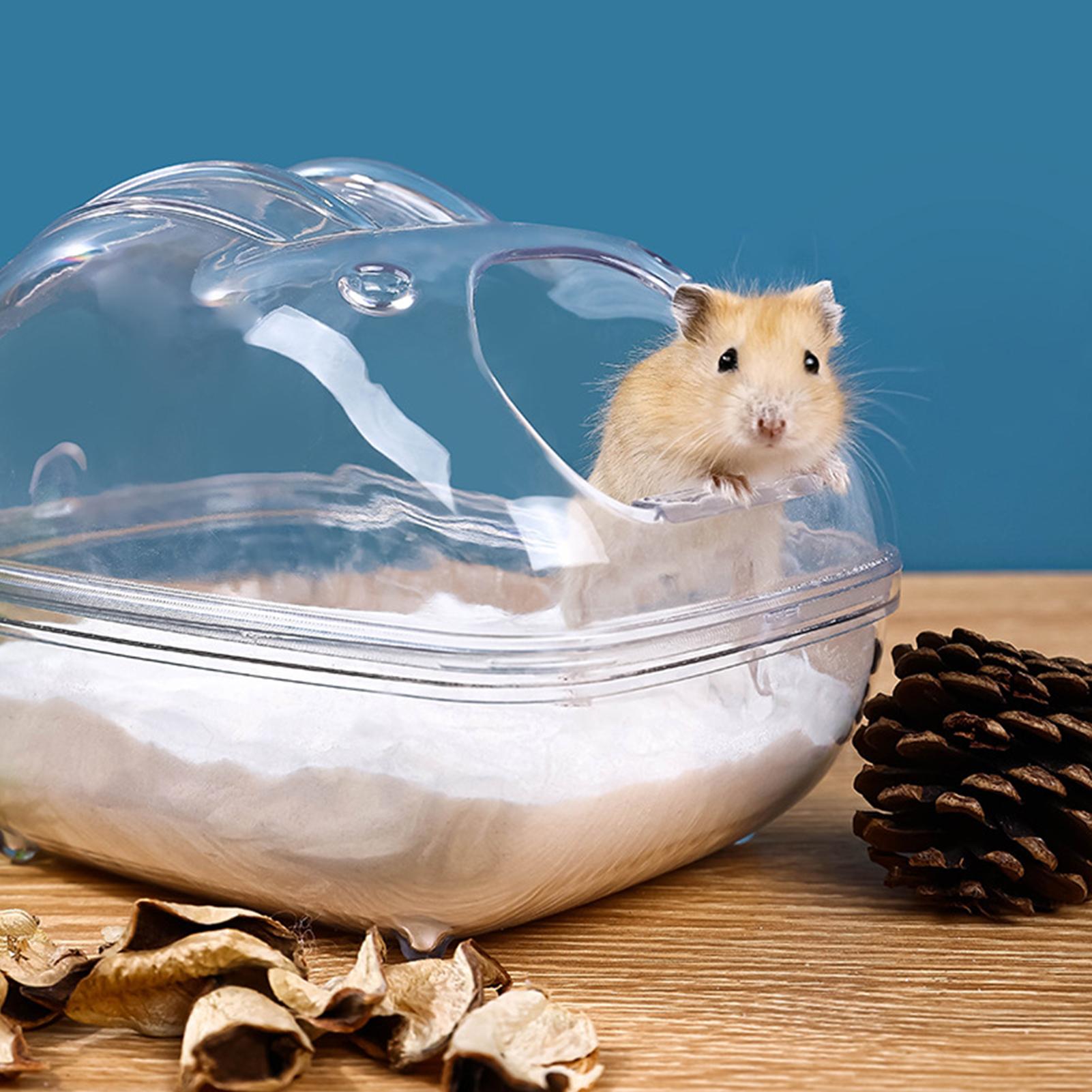 

Hamster Bathing Sand Box Chinchilla Shower Bathtub Clear Chinchilla Bathtub Gerbil Body Cleaning Container For Hamster M