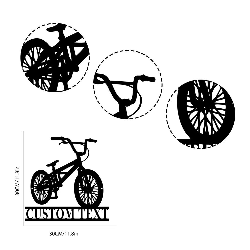 Custom BMX Bike Metal Wall Art, Personalized Bicycle Racing Name Sign Home Decor, BMX Biker Gift