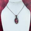 Natural Kingman Pink Dahlia Turquoise Pendant Copper Wire Wrapped Dainty Pendant