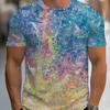 Moda Uomo T-shirt da Uomo Stampata 3D Girocollo Manica Corta Trendy Streetwear