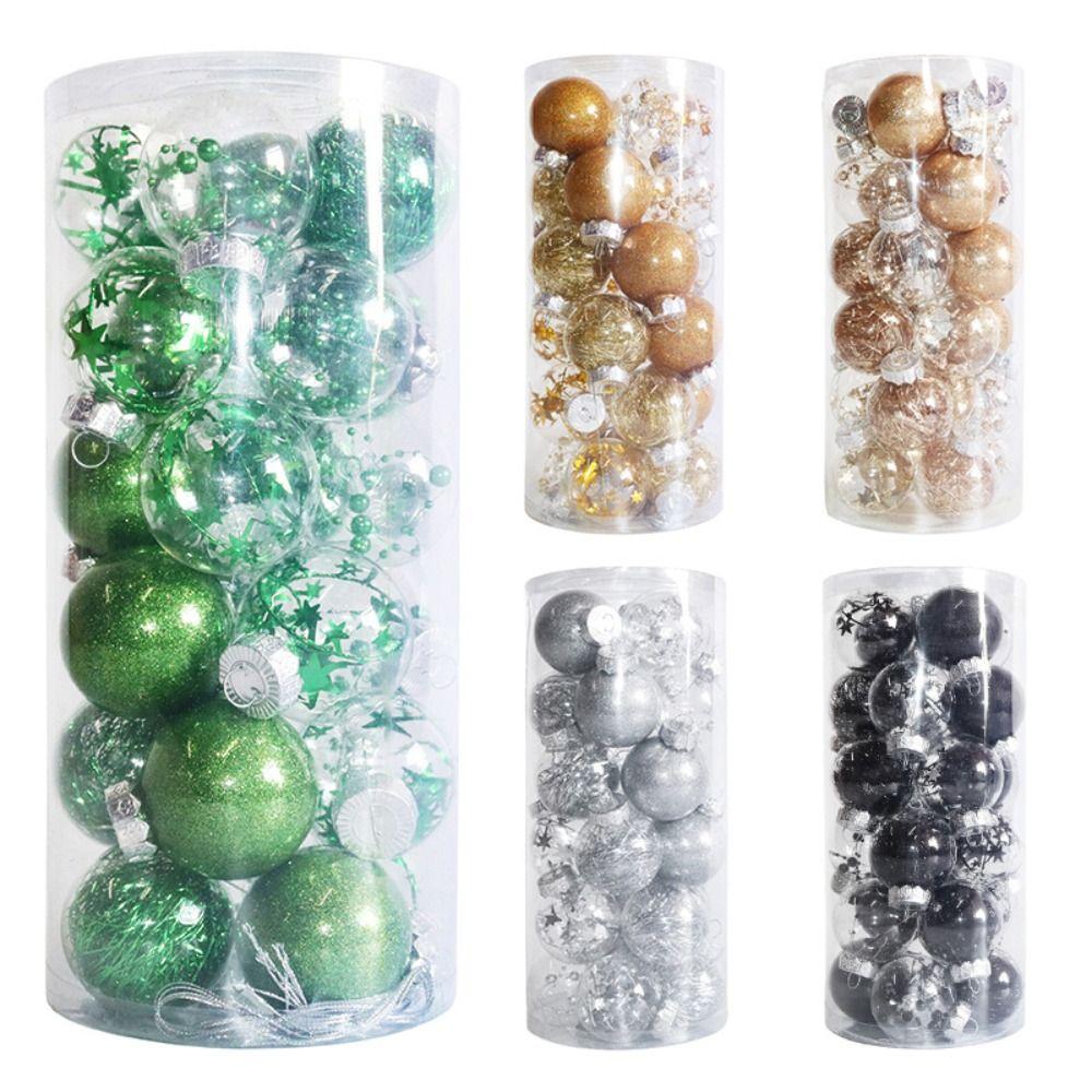 24pcs 6cm Painted Christmas Balls Set Christmas Tree Pendant  Indoor Outdoor Decoration