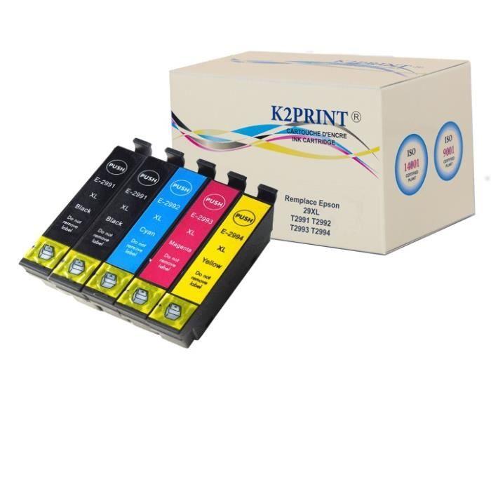 Cartouches d'encre compatibles Epson XP-435 - K2PRINT - Multipack 29XL - 2X18ml+3x14ml - Qualité premium